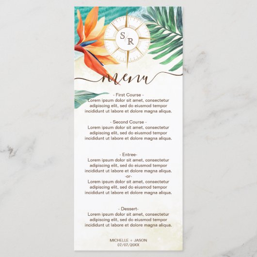 トロピカル結婚の目的地金ゴールドコンパス メニュー (正面)