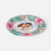 トロピカル結婚の記念日のパーティー写真 ペーパープレート (アングル)