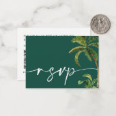 トロピカル結婚のQRコード返信カード ノートカード (正面/裏面インサイチュ)