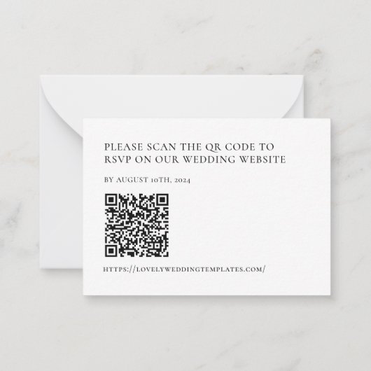 トロピカル結婚のQRコード返信カード ノートカード (裏面)