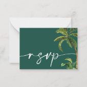 トロピカル結婚のQRコード返信カード ノートカード (正面)