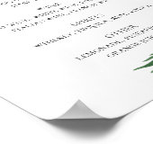 トロピカル結婚アルコールバー。水彩緑 ポスター (角)