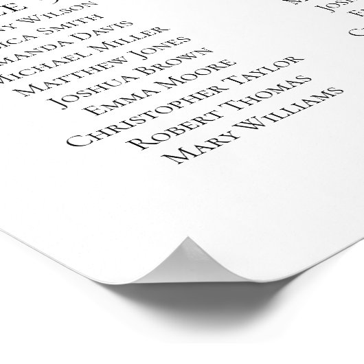 トロピカル結婚シーティングチャートプリント。エキゾチック緑 ポスター (角)