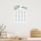 トロピカル結婚シーティングチャートプリント。エキゾチック緑 ポスター (キッチン)