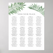 トロピカル結婚シーティングチャートプリント。エキゾチック緑 ポスター (正面)