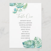 トロピカル結婚シーティングチャート、テーブルプラン 招待状 (正面)