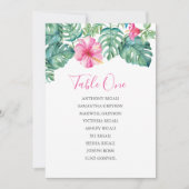 トロピカル結婚シーティングチャート、テーブルプラン 招待状 (正面)