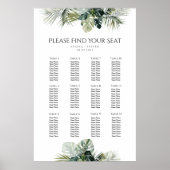 トロピカル結婚シーティングチャート – 植物学デザイン ポスター (正面)