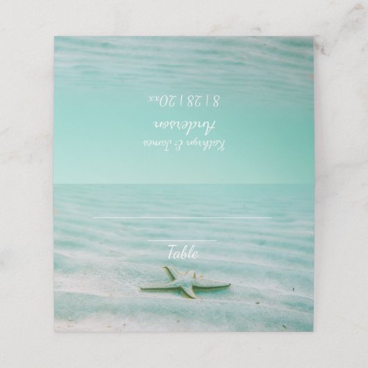 トロピカル結婚スターフィッシュアクア海ビーチテーマ プレイスカード (外部開封)
