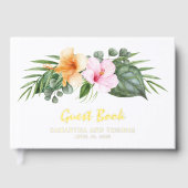 トロピカル結婚テーマと写真 ゲストブック (正面)