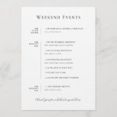 トロピカル結婚ハワイの旅程カード メニュー (裏面)