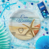 トロピカル結婚ビーチシーン紙プレート ペーパープレート (パーティー)