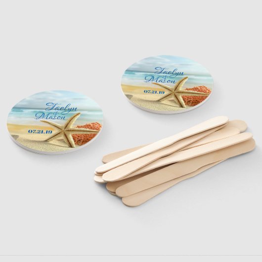 トロピカル結婚ビーチシーン結婚のハンドファン ハンドファン (組立なし)