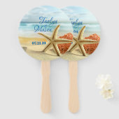 トロピカル結婚ビーチシーン結婚のハンドファン ハンドファン (正面&裏面)