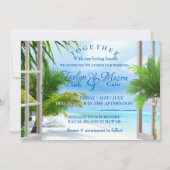 トロピカル結婚ビーチシーン結婚式招待状 招待状 (正面)