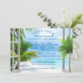 トロピカル結婚ビーチシーン結婚式招待状 招待状 (スタンド正面)