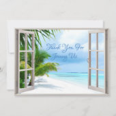 トロピカル結婚ビーチシーン結婚式招待状 招待状 (裏面)