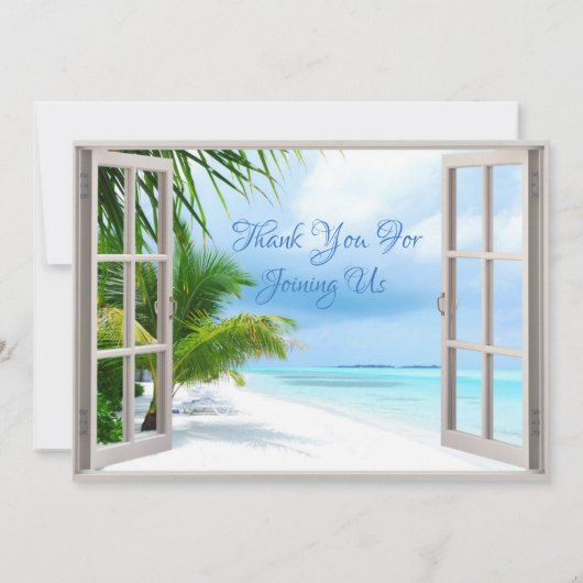 トロピカル結婚ビーチシーン結婚式招待状 招待状 (裏面)