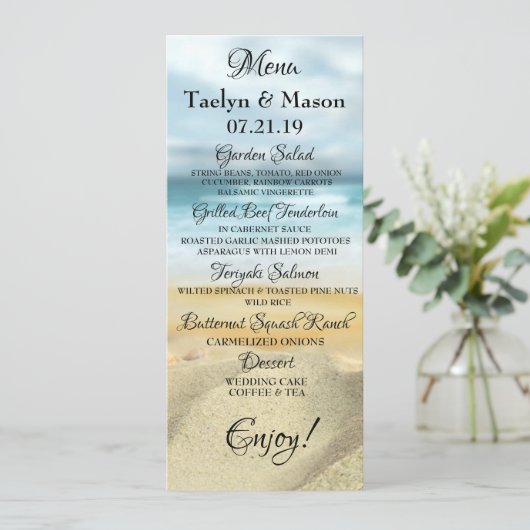 トロピカル結婚ビーチシ結婚ーンのメニューカード メニュー (スタンド正面)