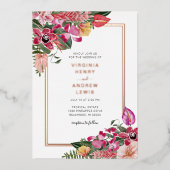 トロピカル結婚フォイル招待状 箔招待状 (正面)