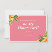 トロピカル結婚フラワーガールカード 招待状 (正面)