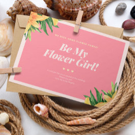 トロピカル結婚フラワーガールカード 招待状