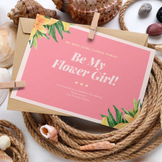 トロピカル結婚フラワーガールカード 招待状