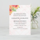 トロピカル結婚フローラコーラルシモダンック 招待状 (スタンド正面)