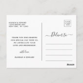 トロピカル結婚リーフのフォトブラック ポストカード (裏面)