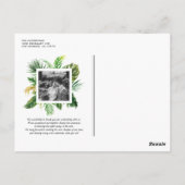 トロピカル緑の枠の写真結婚をお待ちしております ポストカード (裏面)