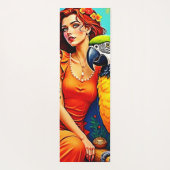 トロピカル美しいとブルーパロットデザイン ヨガマット (裏面)