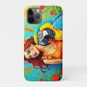 トロピカル美しいとブルーパロットデザイン Case-Mate iPhoneケース (裏)