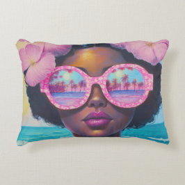 トロピカル美しいインピンクシェード アクセントクッション