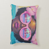 トロピカル美しいインピンクシェード アクセントクッション (裏面(縦))