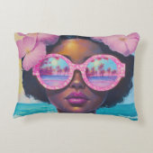 トロピカル美しいインピンクシェード アクセントクッション (裏面)