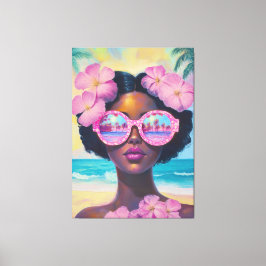 トロピカル美しいインピンクシェード キャンバスプリント