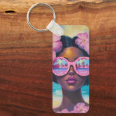 トロピカル美しいインピンクシェード キーホルダー (正面)