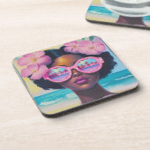 トロピカル美しいインピンクシェード コースター (左側)