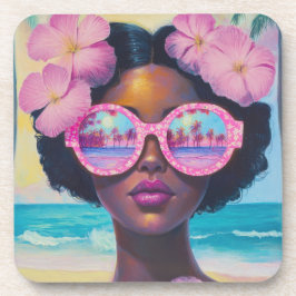 トロピカル美しいインピンクシェード コースター