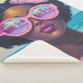 トロピカル美しいインピンクシェード シェルパブランケット (3/4)