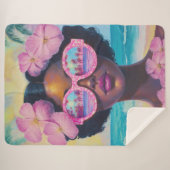 トロピカル美しいインピンクシェード シェルパブランケット (正面(横))