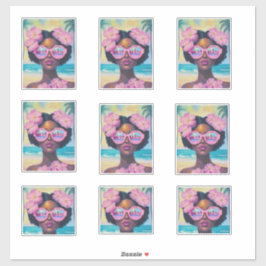 トロピカル美しいインピンクシェード シール