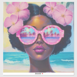 トロピカル美しいインピンクシェード シール