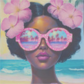 トロピカル美しいインピンクシェード シール (正面)