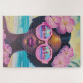 トロピカル美しいインピンクシェード ジグソーパズル (横)