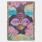 トロピカル美しいインピンクシェード スローブランケット (正面縦)