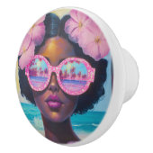 トロピカル美しいインピンクシェード セラミックノブ (右)