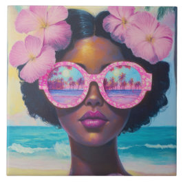 トロピカル美しいインピンクシェード タイル