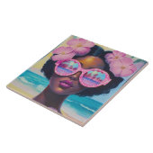 トロピカル美しいインピンクシェード タイル (側面)