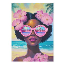 トロピカル美しいインピンクシェード フォトプリント           